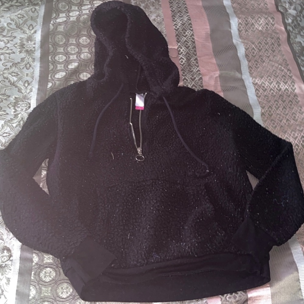 Black Woven Hoody